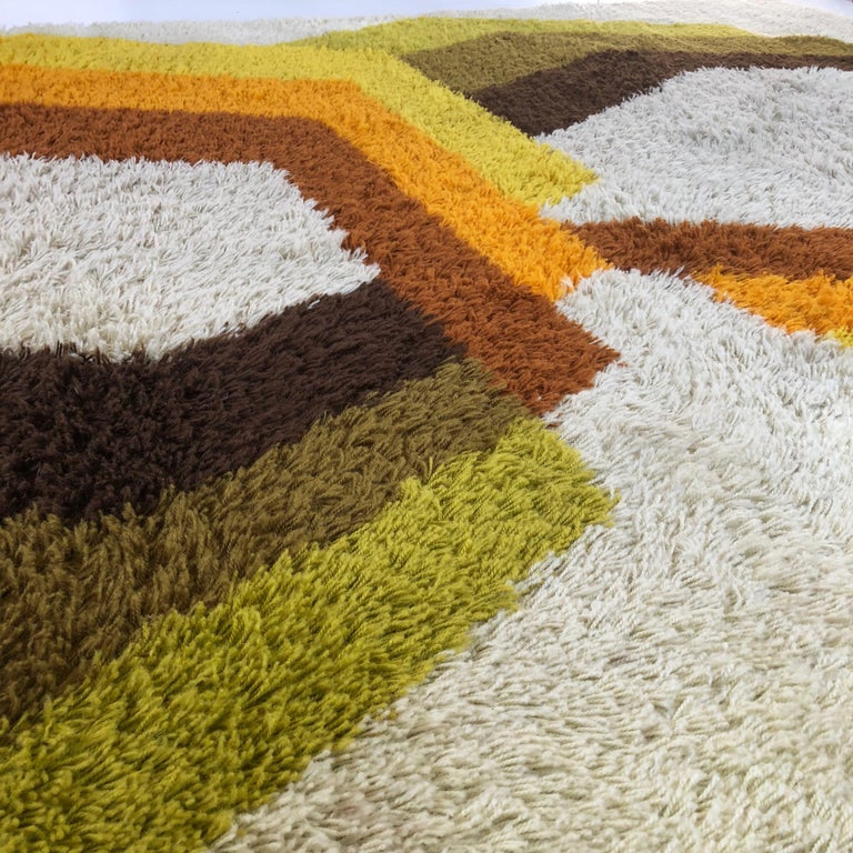 Extra Large Vintage MultiColor High Pile Rug by Desso, Netherlands