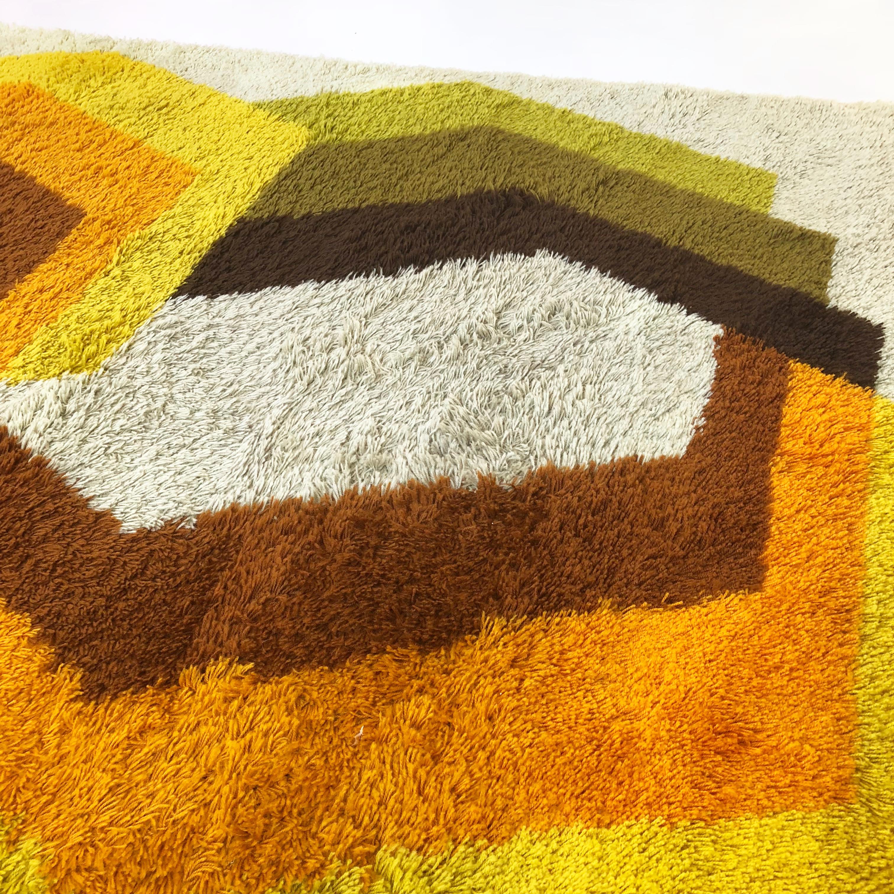 20th Century Extra Large Vintage Multi-Color High Pile Rug by Desso, Netherlands, 1970s
