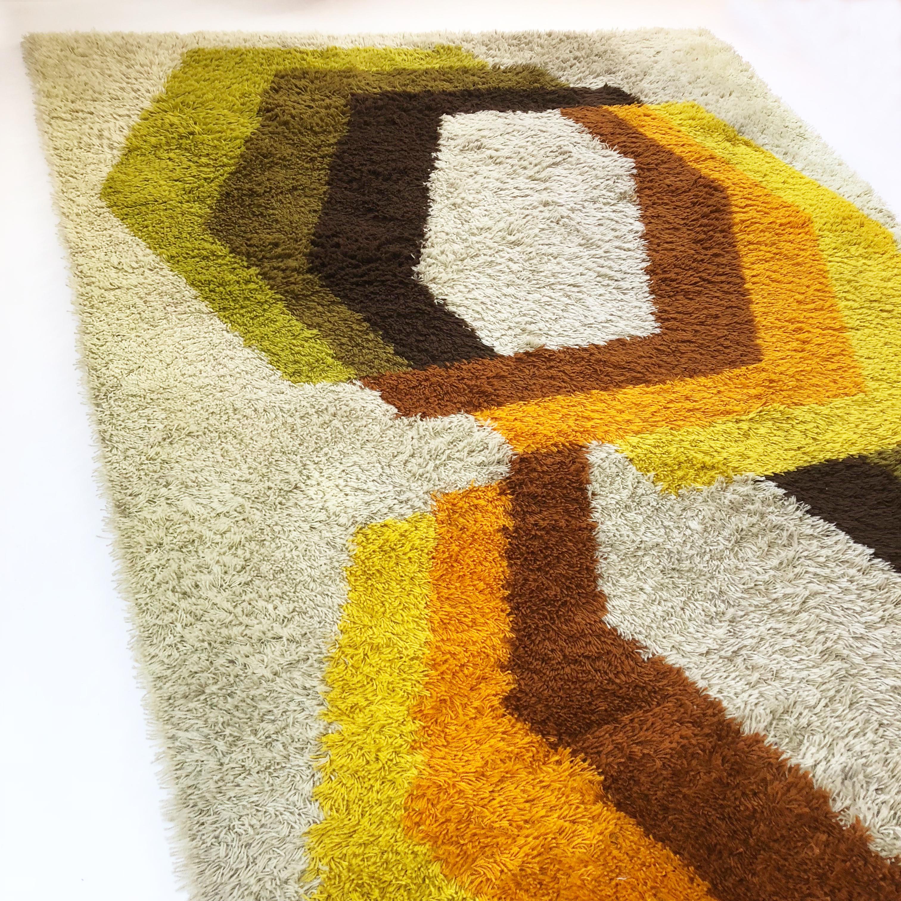 Extra Large Vintage Multi-Color High Pile Rug by Desso, Netherlands, 1970s 1