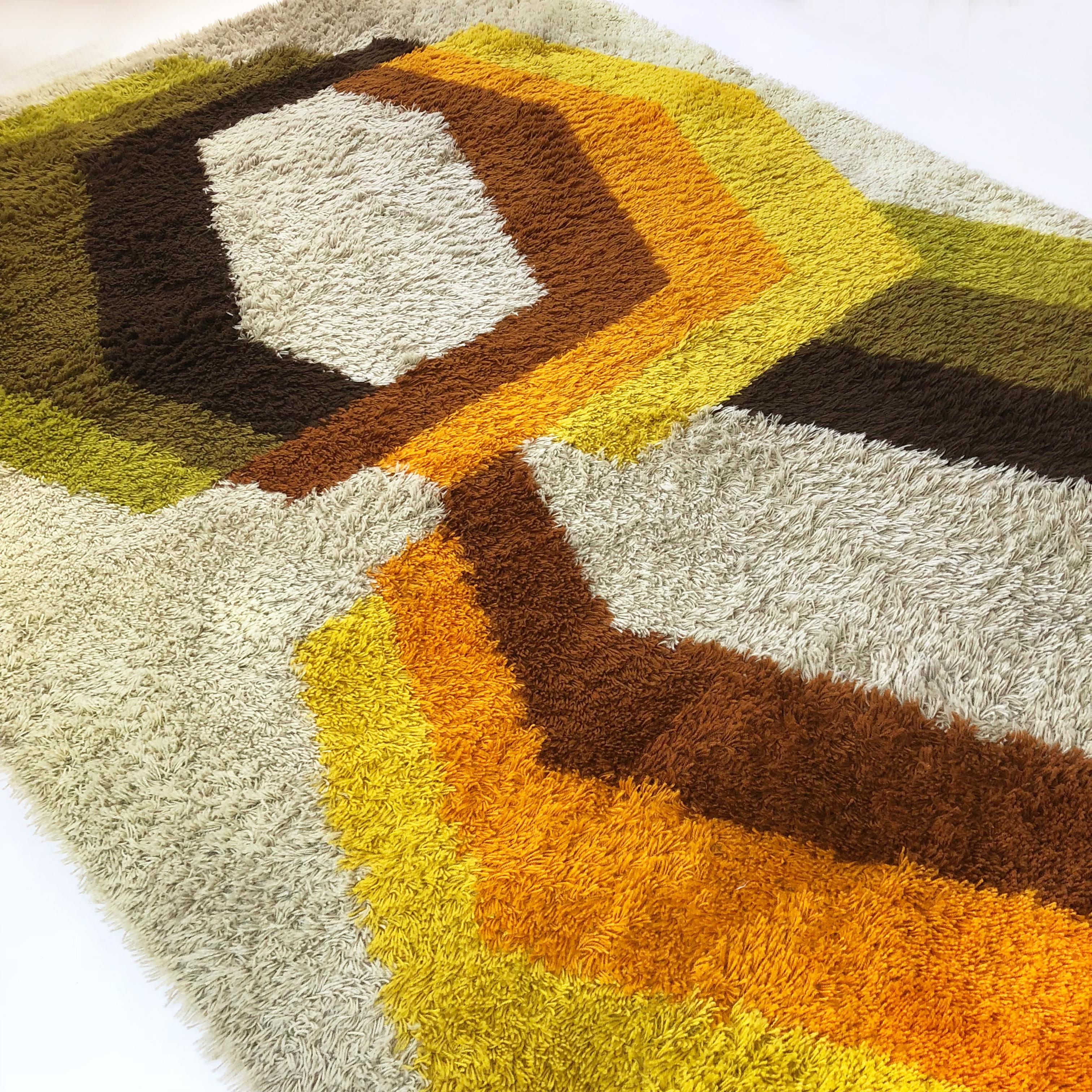 Extra Large Vintage Multi-Color High Pile Rug by Desso, Netherlands, 1970s 2