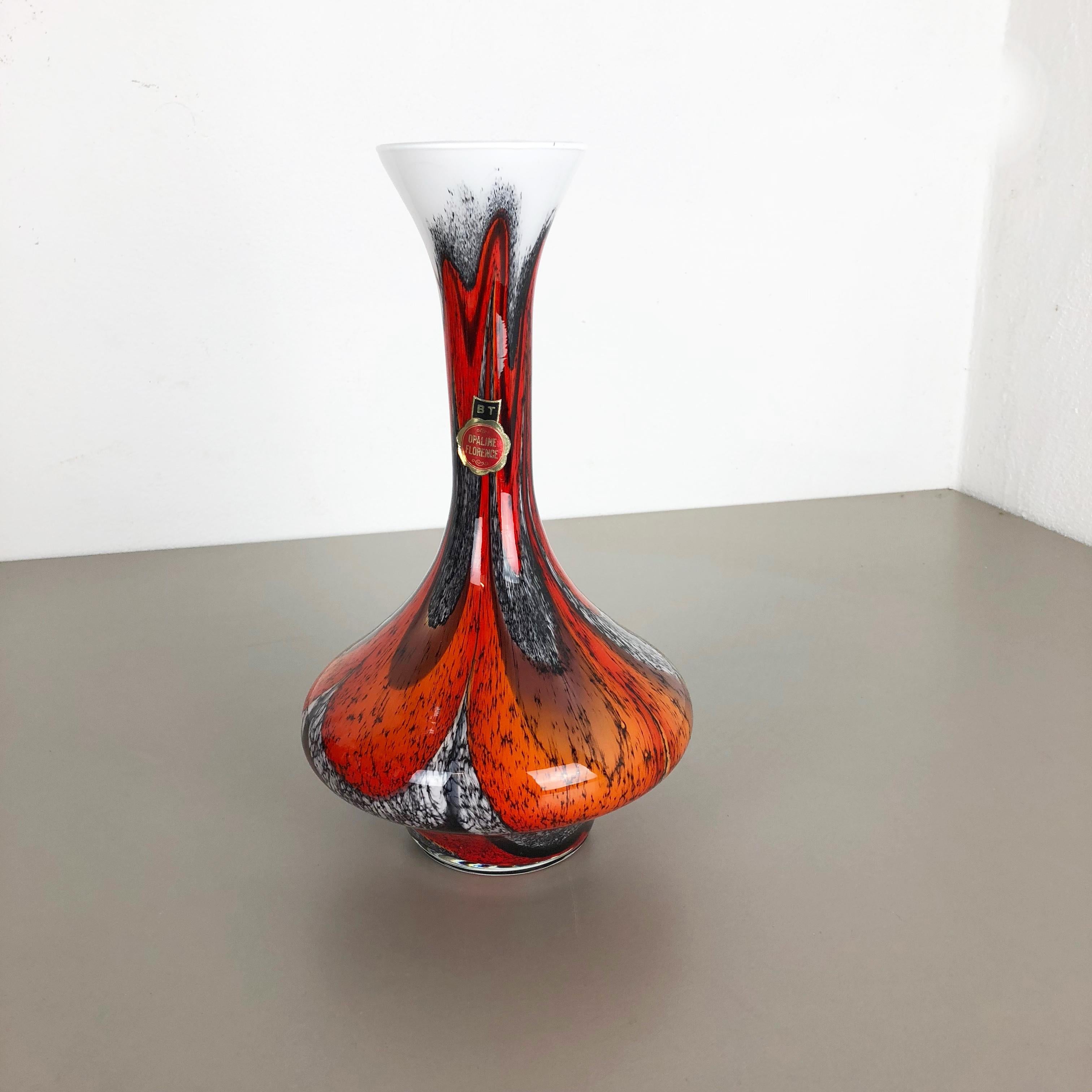 Extra Large Vintage Pop Art Opaline Florence Vase Design, 1970s, Italy For Sale 3