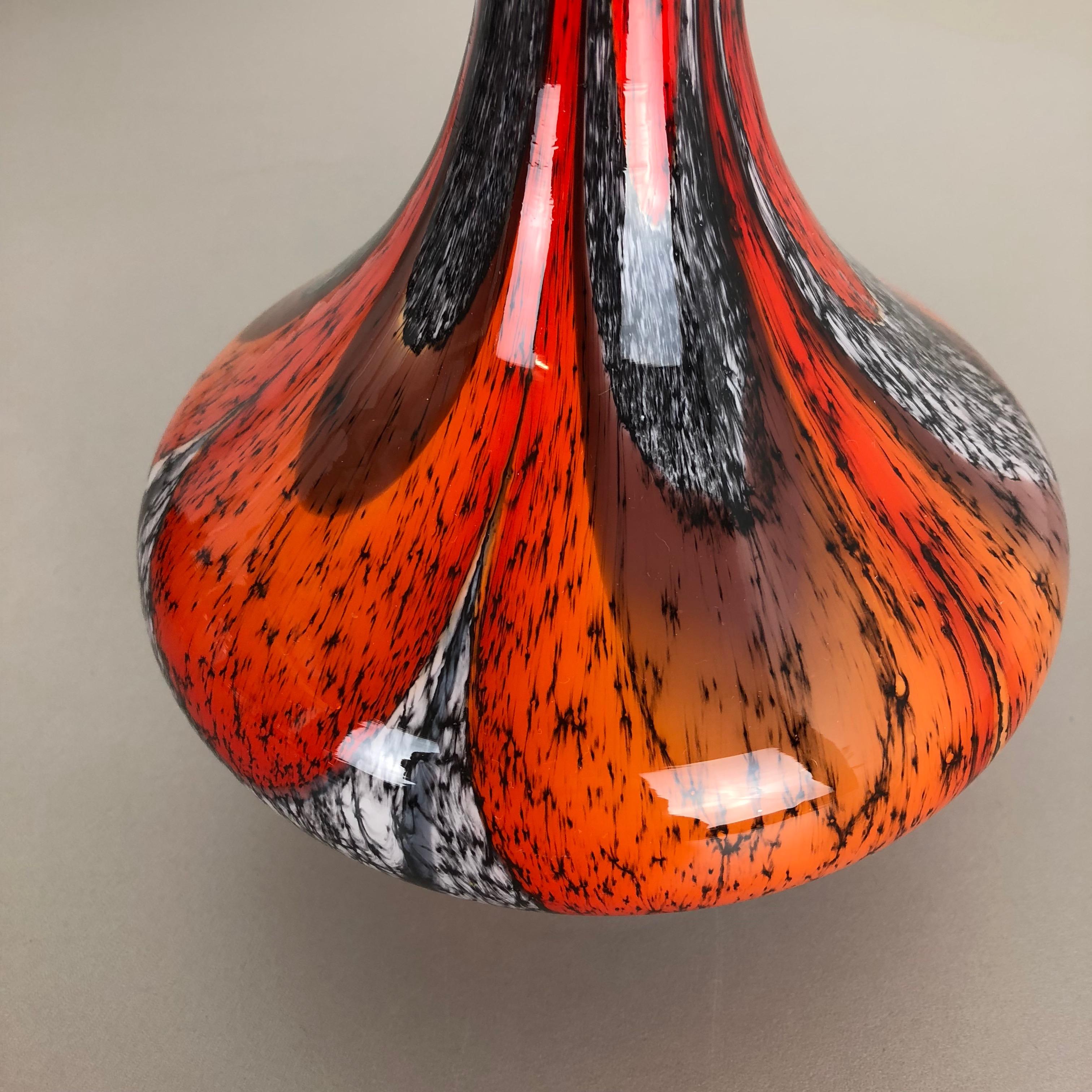 Glass Extra Large Vintage Pop Art Opaline Florence Vase Design, 1970s, Italy For Sale