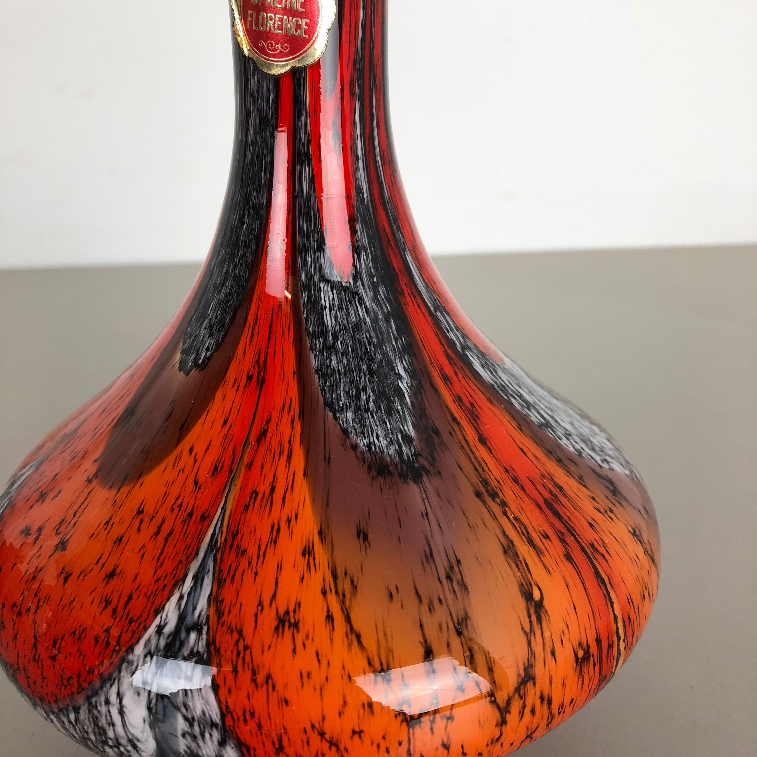 Extra Large Vintage Pop Art Opaline Florence Vase Design 1970s, Italy (Italienisch)