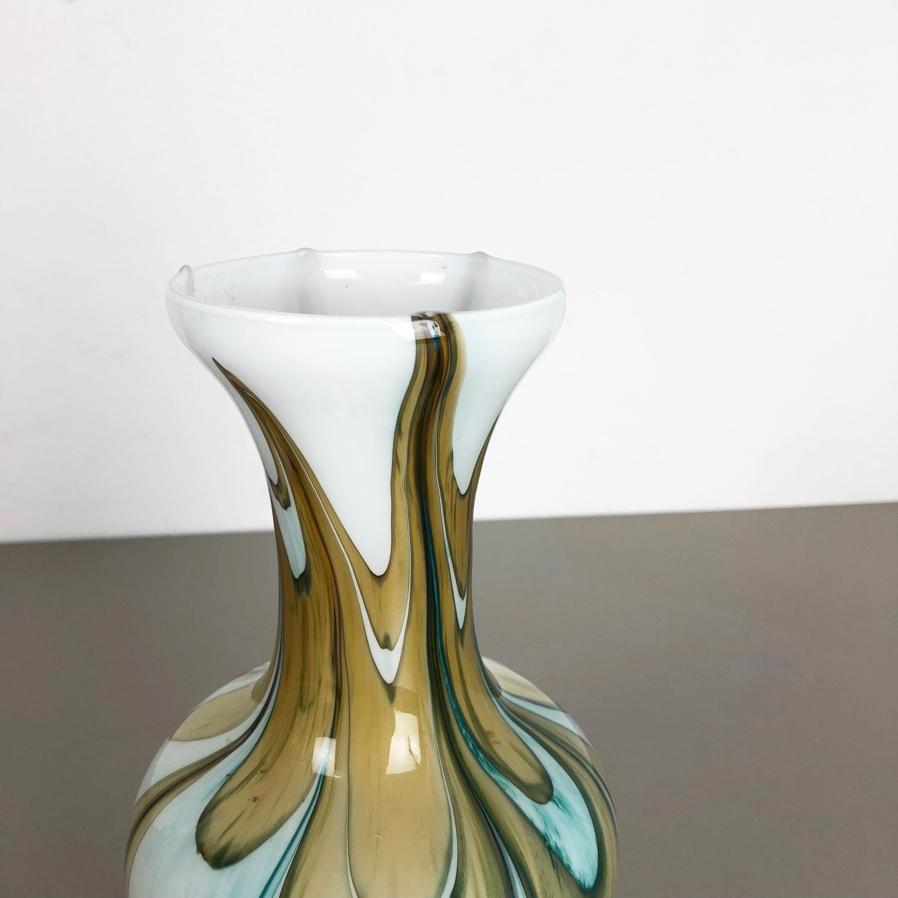 Extra Large Vintage Pop Art Opaline Florence Vase Design 1970s, Italy (Glas)