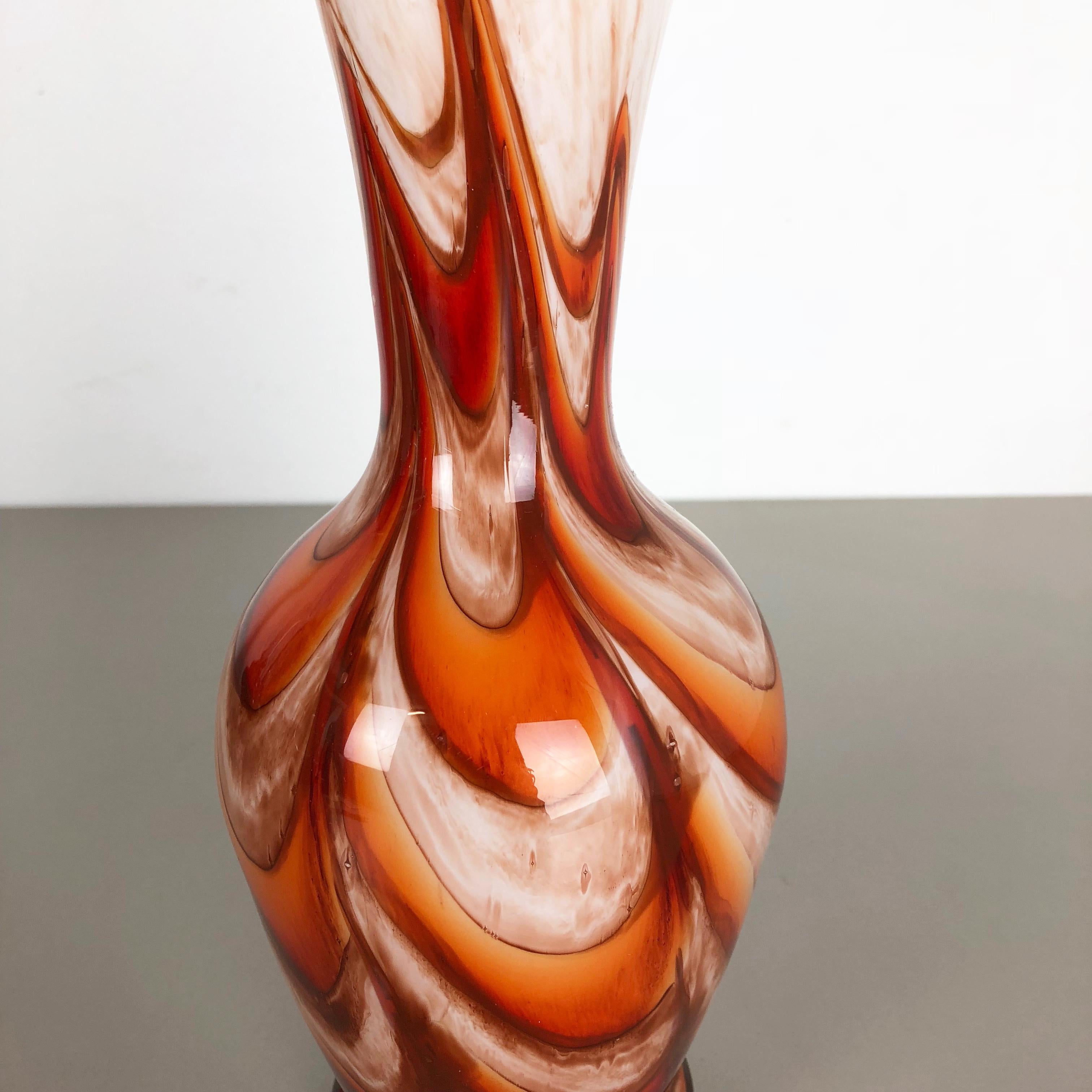 Glass Extra Large Vintage pop art Opaline Florence Vase Design 1970s, Italy For Sale