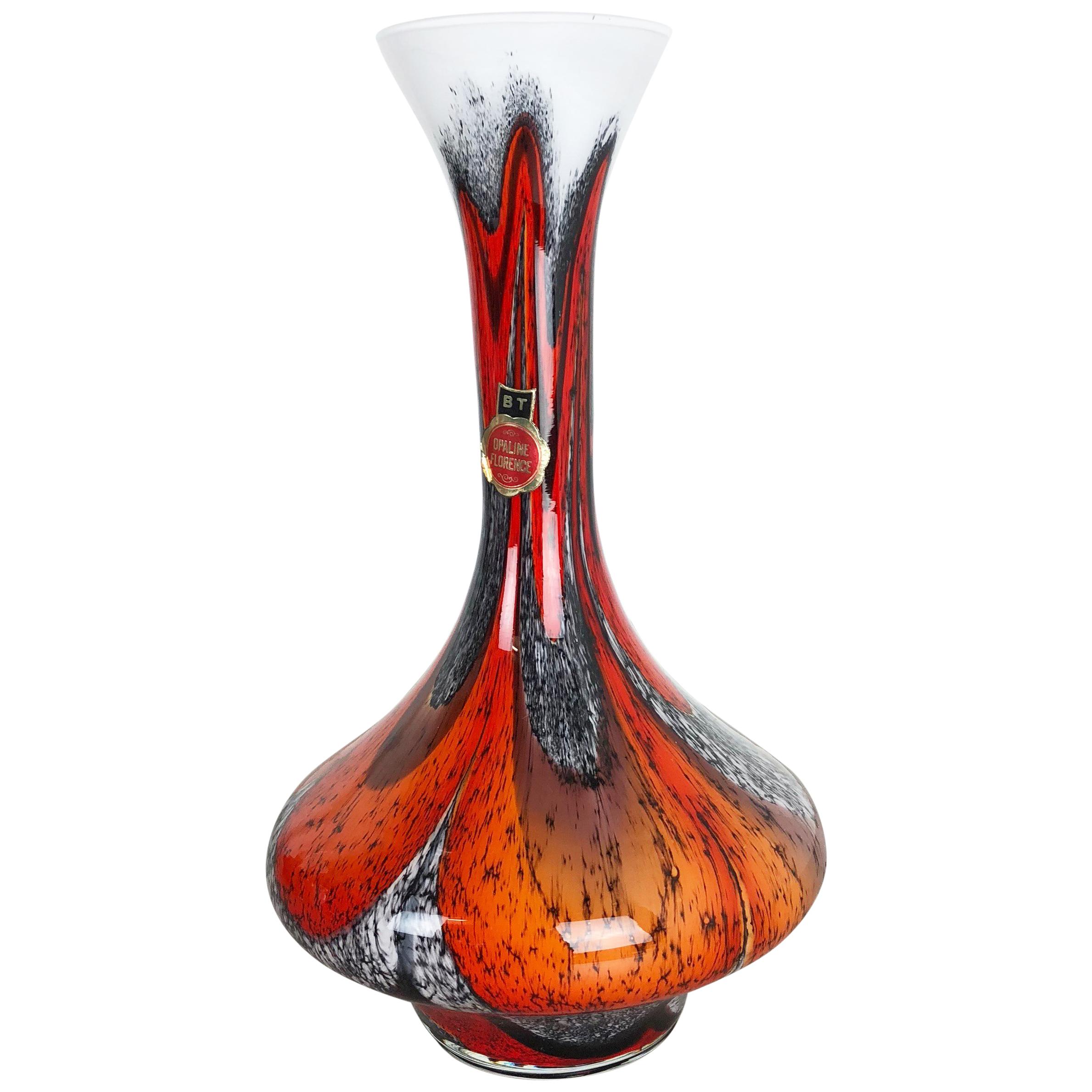Extra Large Vintage Pop Art Opaline Florence Vase Design 1970s, Italy