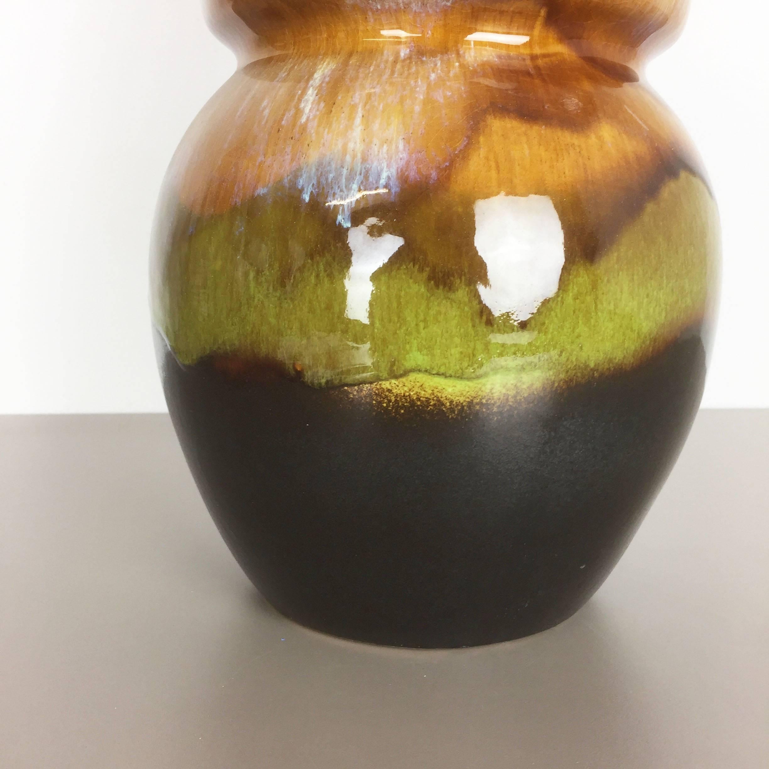 Extra Large Vintage Pottery Fat Lava Vase Made by Scheurich, Germany, 1970s For Sale 3