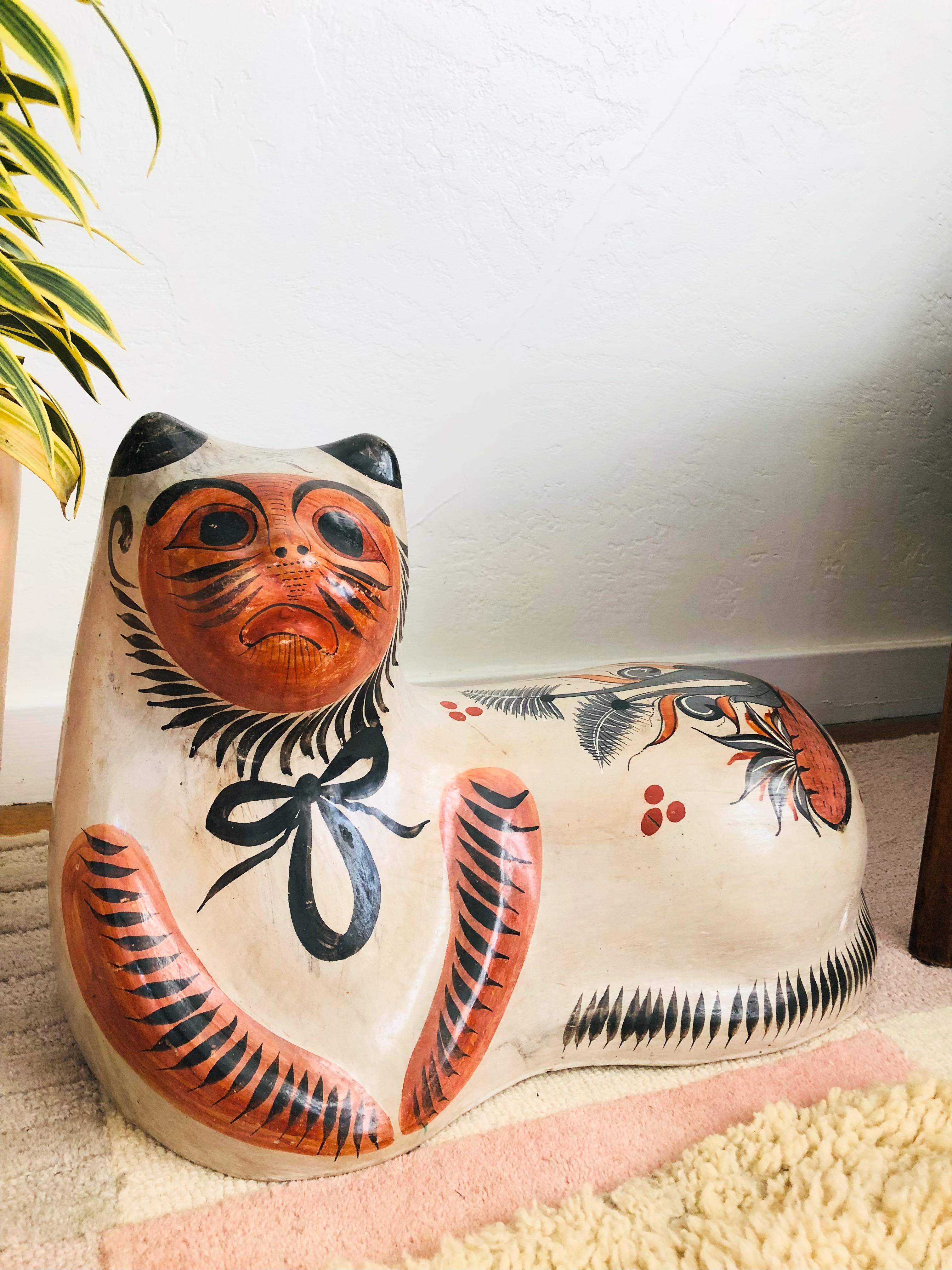 mexican pottery cat