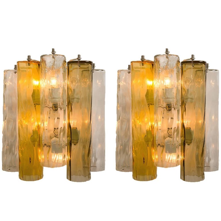 Extra Large Wall Sconces or Wall Lights Murano Glass, Barovier and Toso