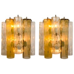 Extra Large Wall Sconces or Wall Lights Murano Glass, Barovier & Toso, 1960s
