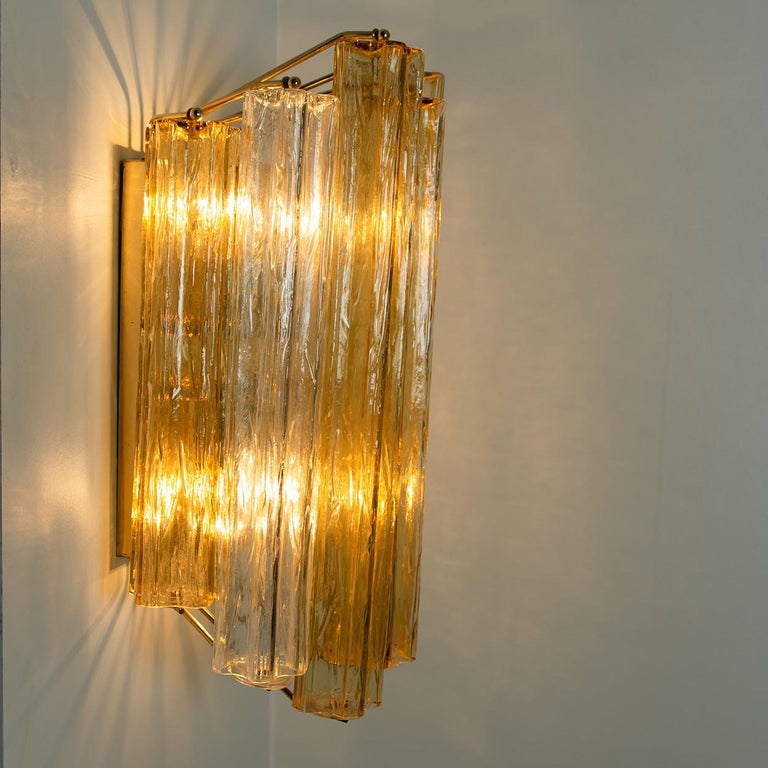 1 of the 4 Extra Large Wall Sconces or Wall Lights Murano Glass, Barovier & Toso For Sale 3