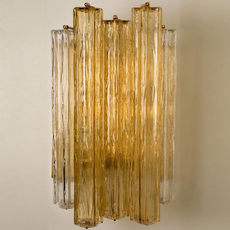 Italian 1 of the 4 Extra Large Wall Sconces or Wall Lights Murano Glass, Barovier & Toso For Sale
