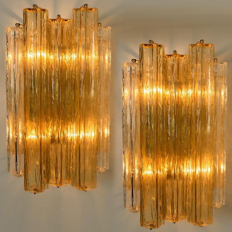 Steel 1 of the 4 Extra Large Wall Sconces or Wall Lights Murano Glass, Barovier & Toso For Sale
