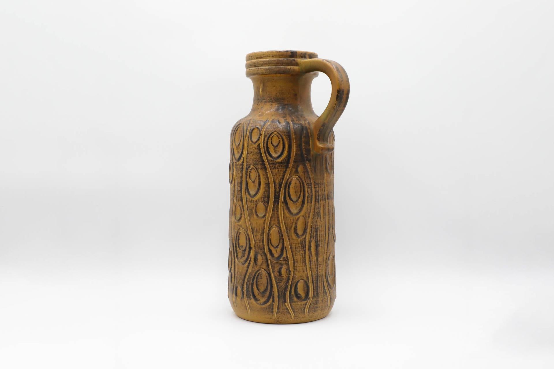 Beautiful West German Art Pottery. Marked '488-45' on bottom. Regarded as the golden age of ceramics, highly collectable 1950s-1970s Art Pottery is known for experimental and exploratory glazes, shapes, colors, and forms. With over 100 manufacturers