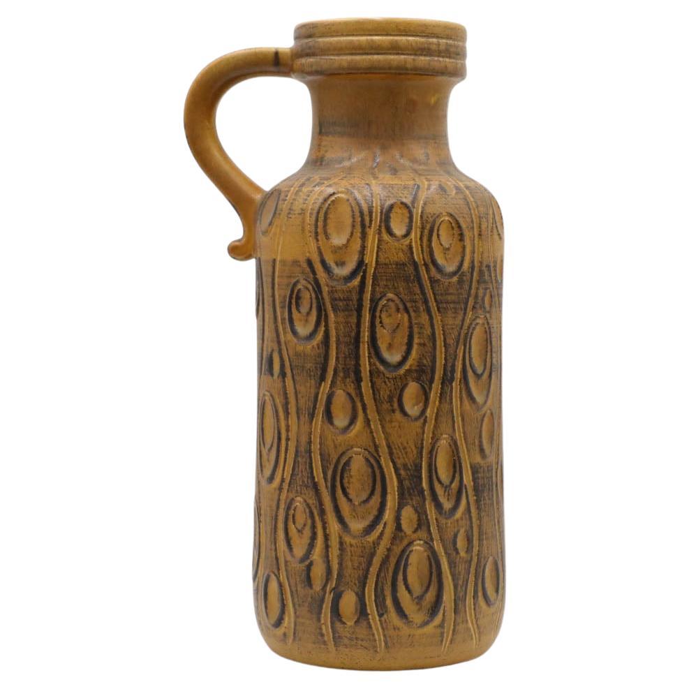 Vaso extra large in ceramica Scheurich Koralle della Germania occidentale in giallo ocra