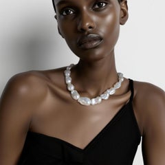 Extra Large White Baroque Pearl Necklace