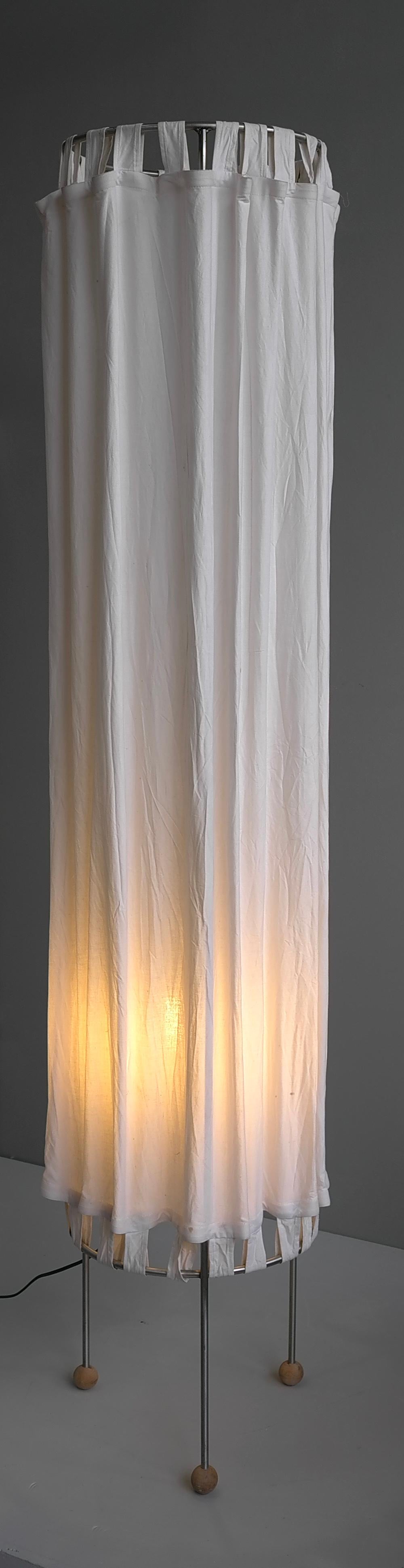 Extra Large White Linen Curtain Floorlamp, The Netherlands 1980's For Sale 6