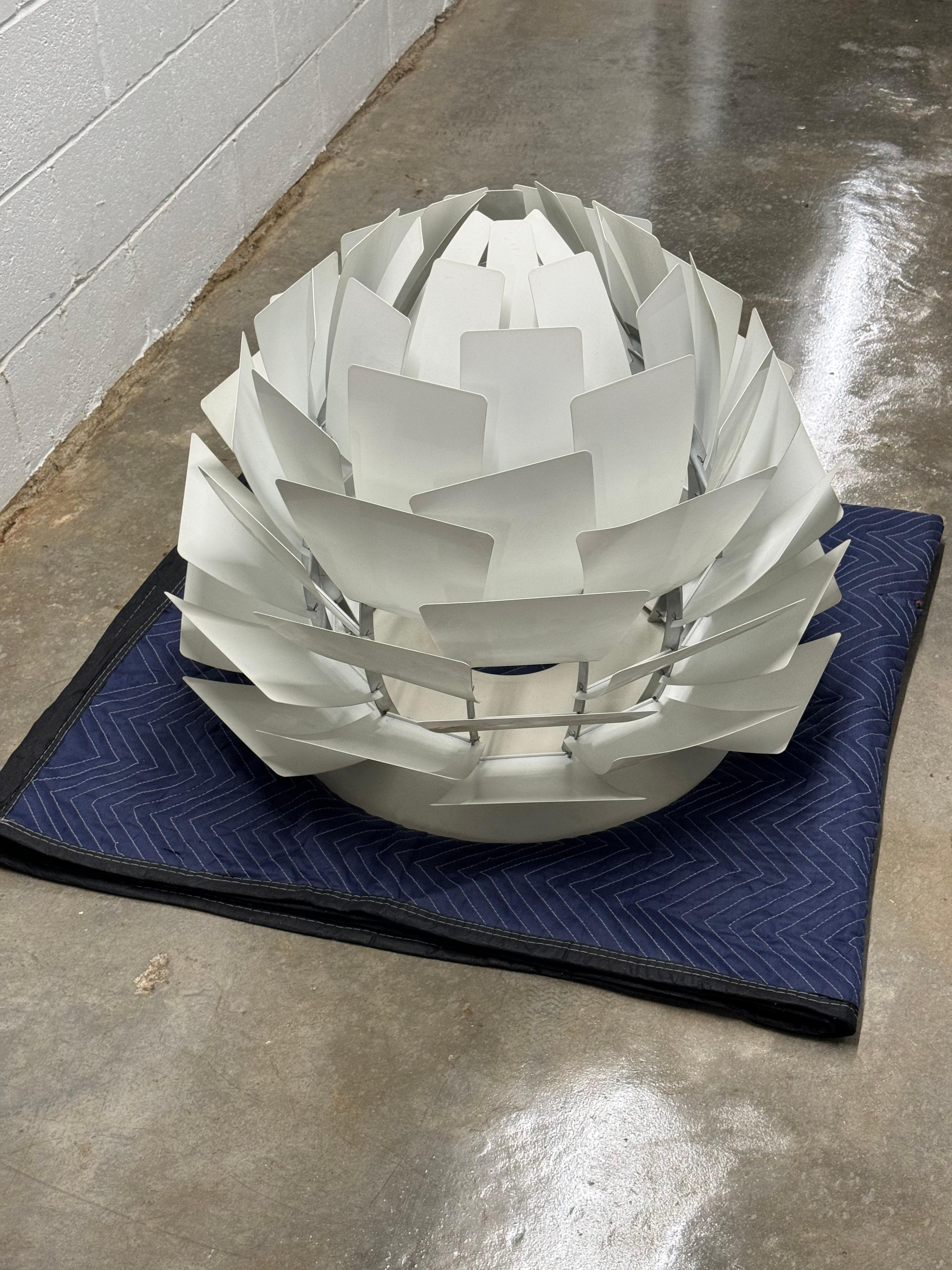 Scandinavian Modern Extra Large White Steel PH Artichoke Lamp For Louis Poulsen For Sale