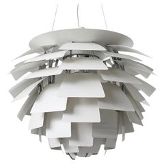Lampada carciofo extra large in acciaio bianco PH per Louis Poulsen