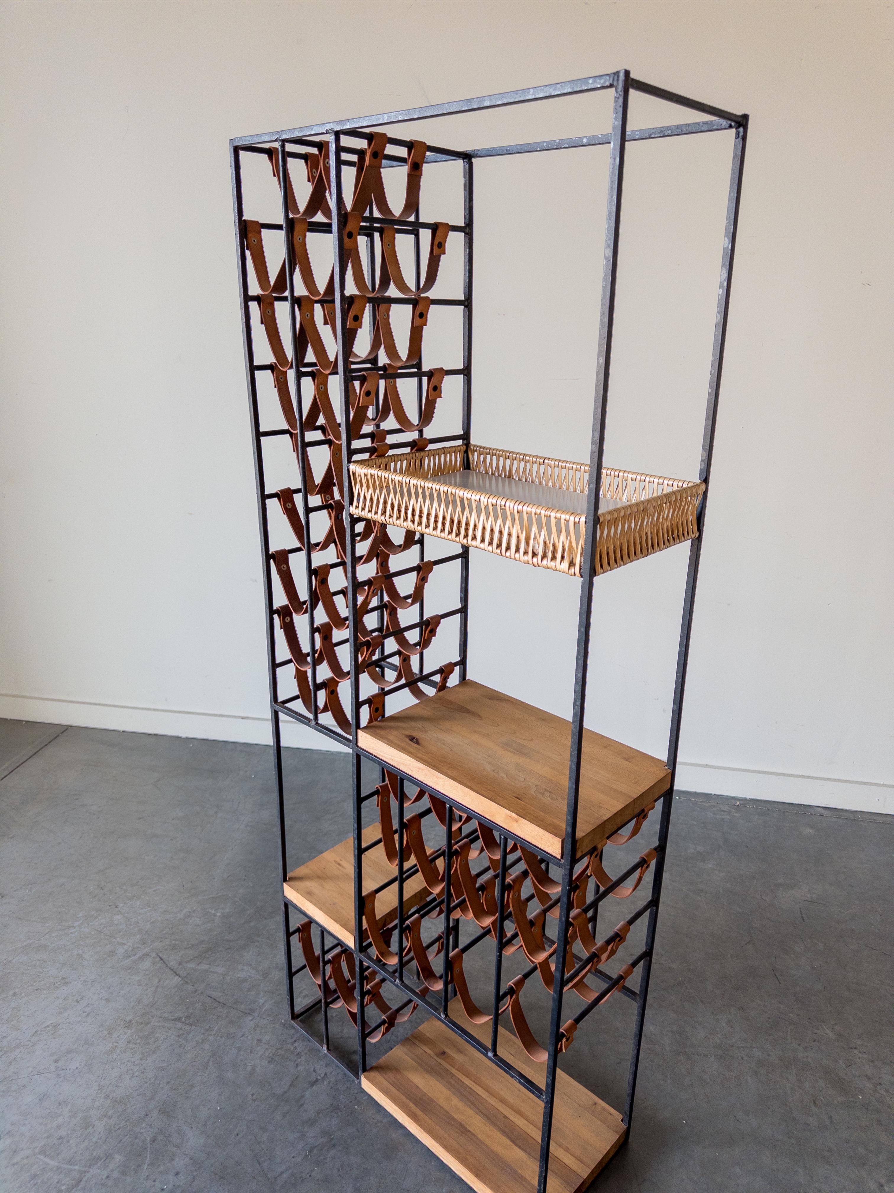 Mid-Century Modern Extra Large Wine Rack with Shelving by Arthur Umanoff, 1960s
