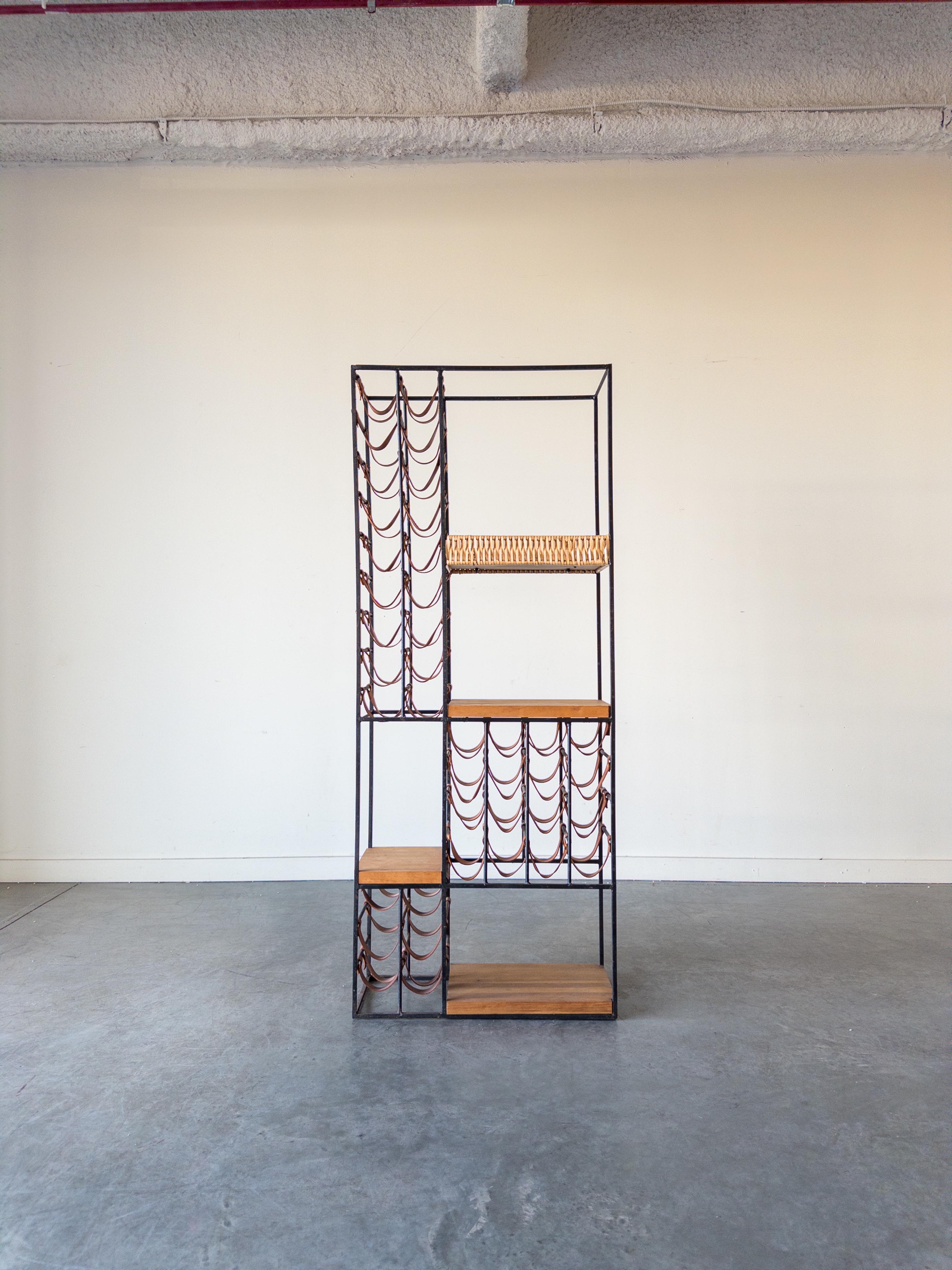 Extra Large Wine Rack with Shelving by Arthur Umanoff, 1960s In Good Condition In New York, NY