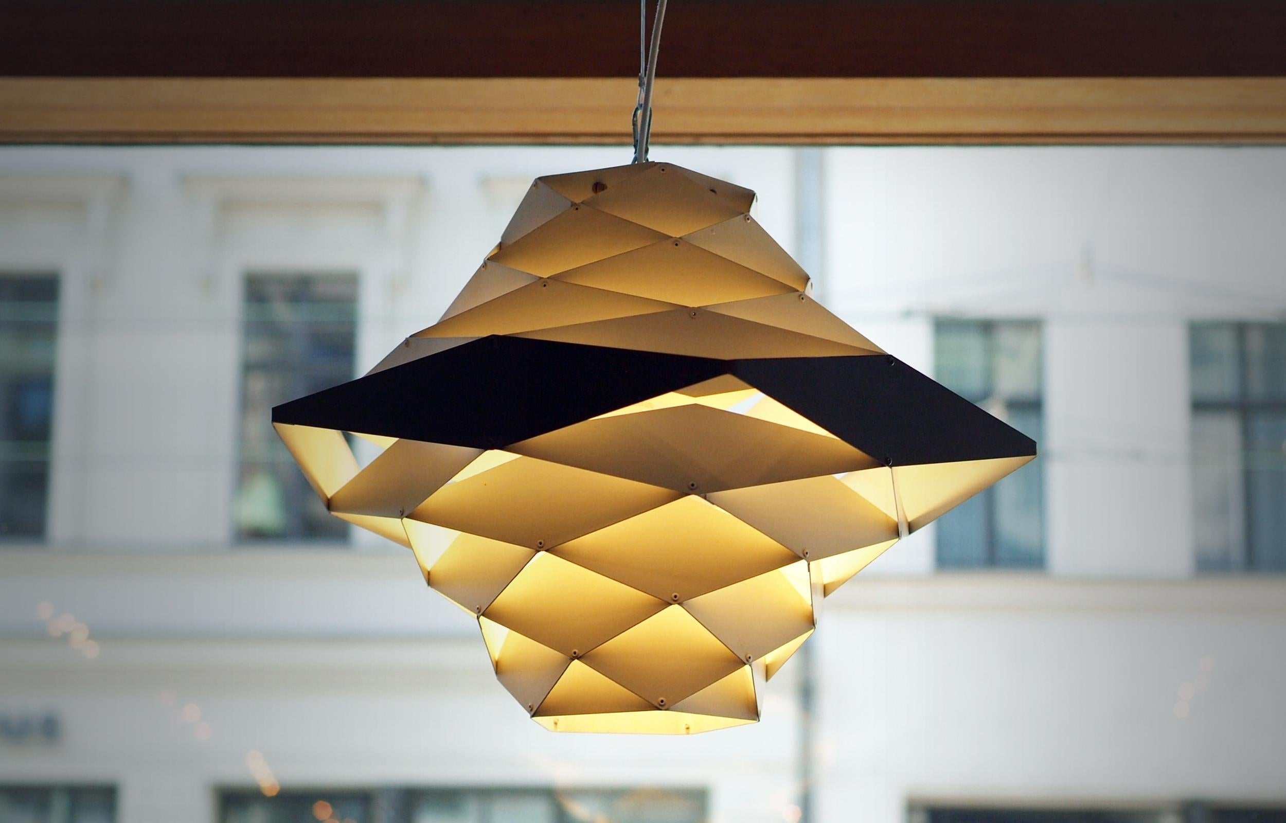 Beautiful pendant lightning mod. Symfoni by Preben Dal for Hans Følsgaard AS, Denmark.
All original finish. 

Diffused light with a unique pattern. The fixture provides decorative and comfortable lighting.

Great vintage condition with normal wear