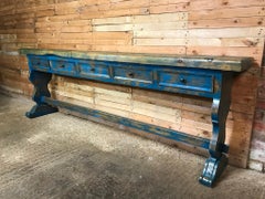 Extra Large Wooden Dutch 5 Drawer Console Table