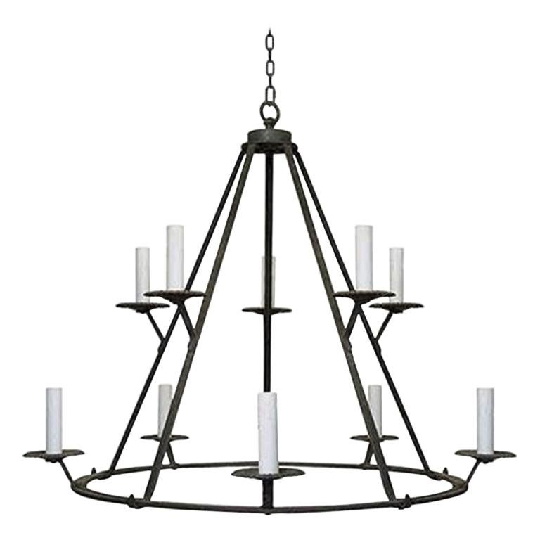 Extra Large Wrought Iron Chandelier at 1stDibs