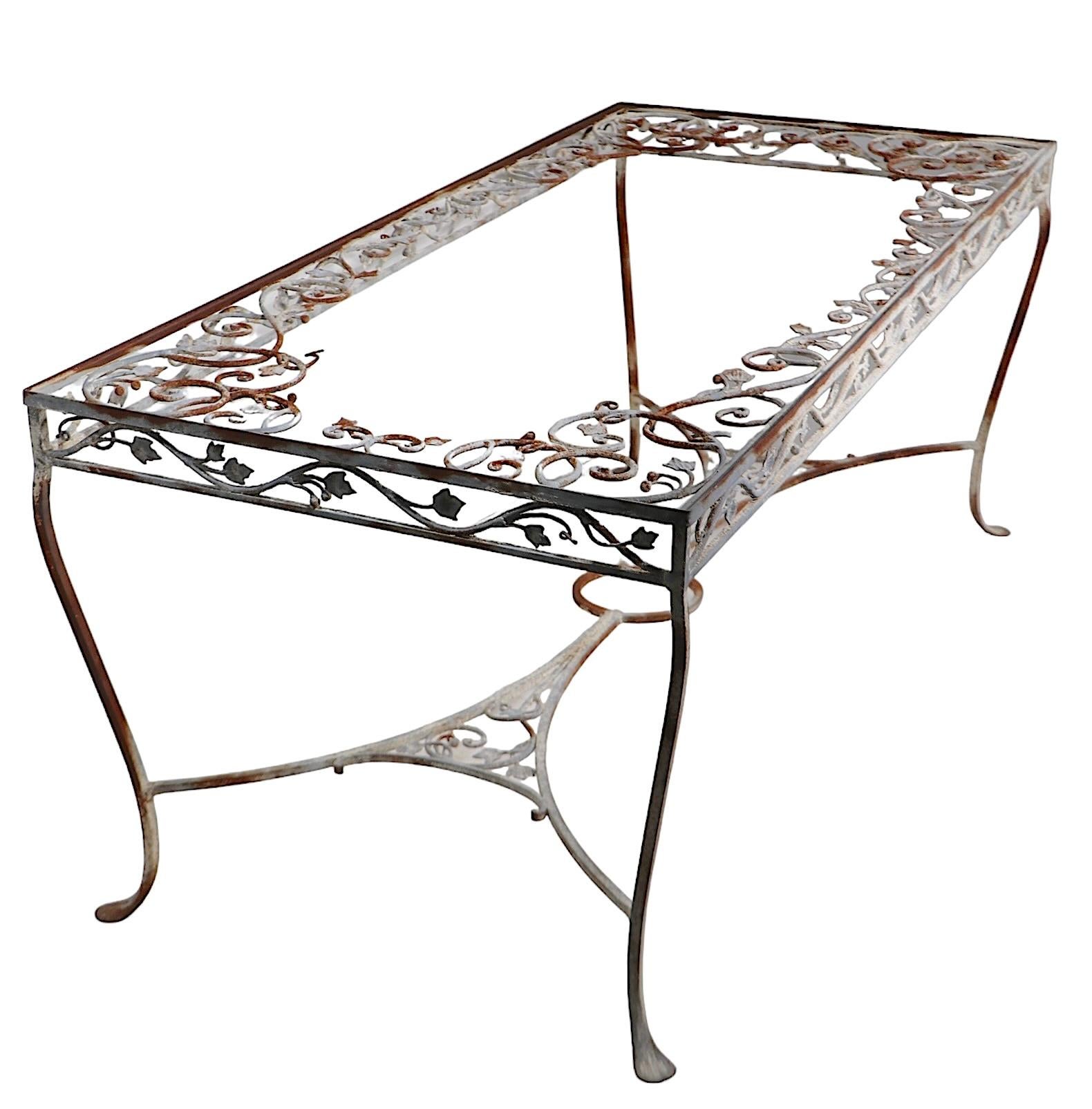 Extra Large Wrought Iron Dining Table by Salterini  For Sale 4