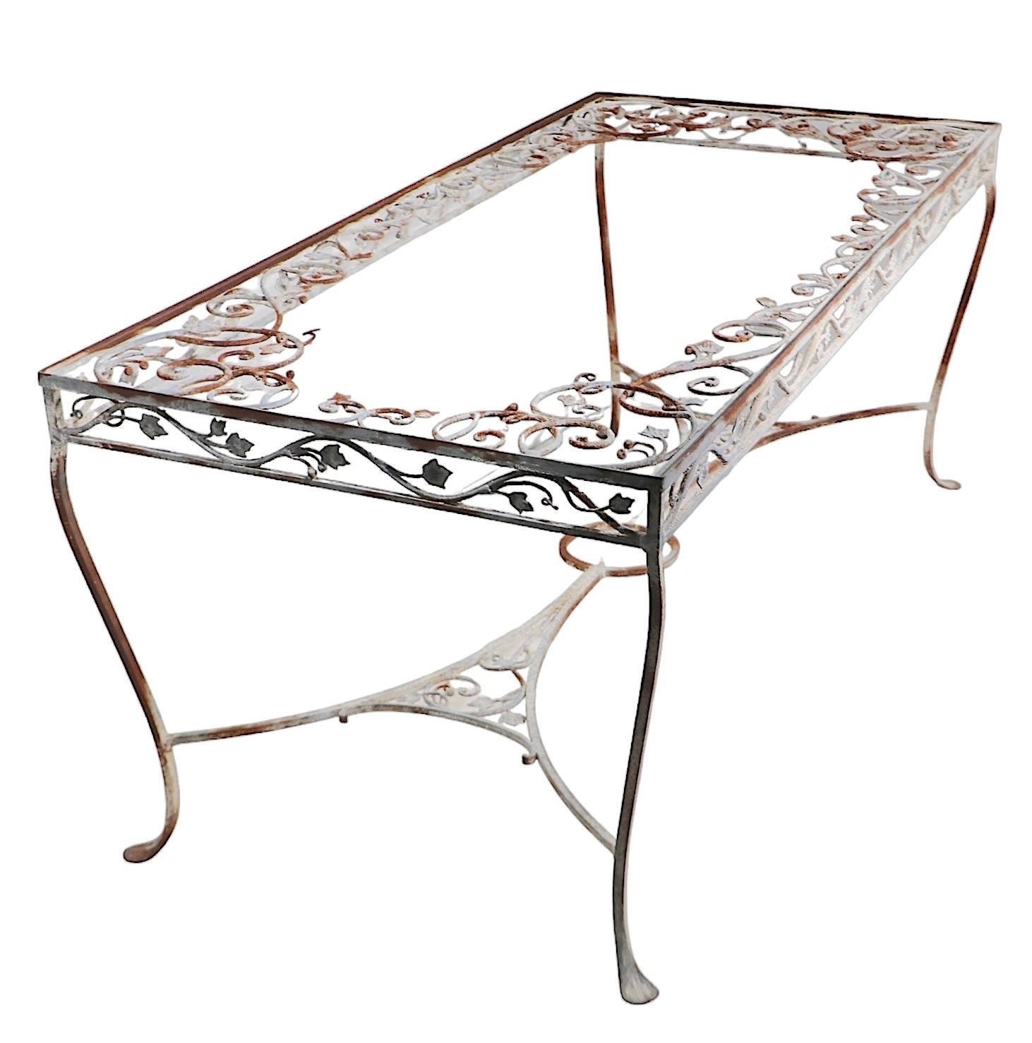 Extra Large Wrought Iron Dining Table by Salterini  For Sale 3