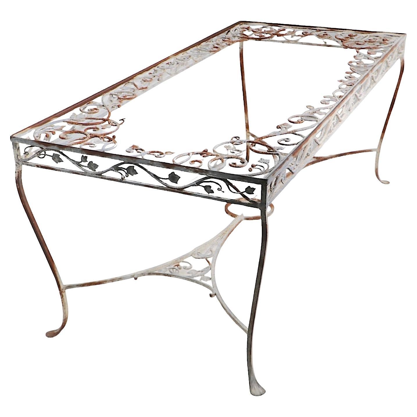 Extra Large Wrought Iron Dining Table by Salterini  For Sale