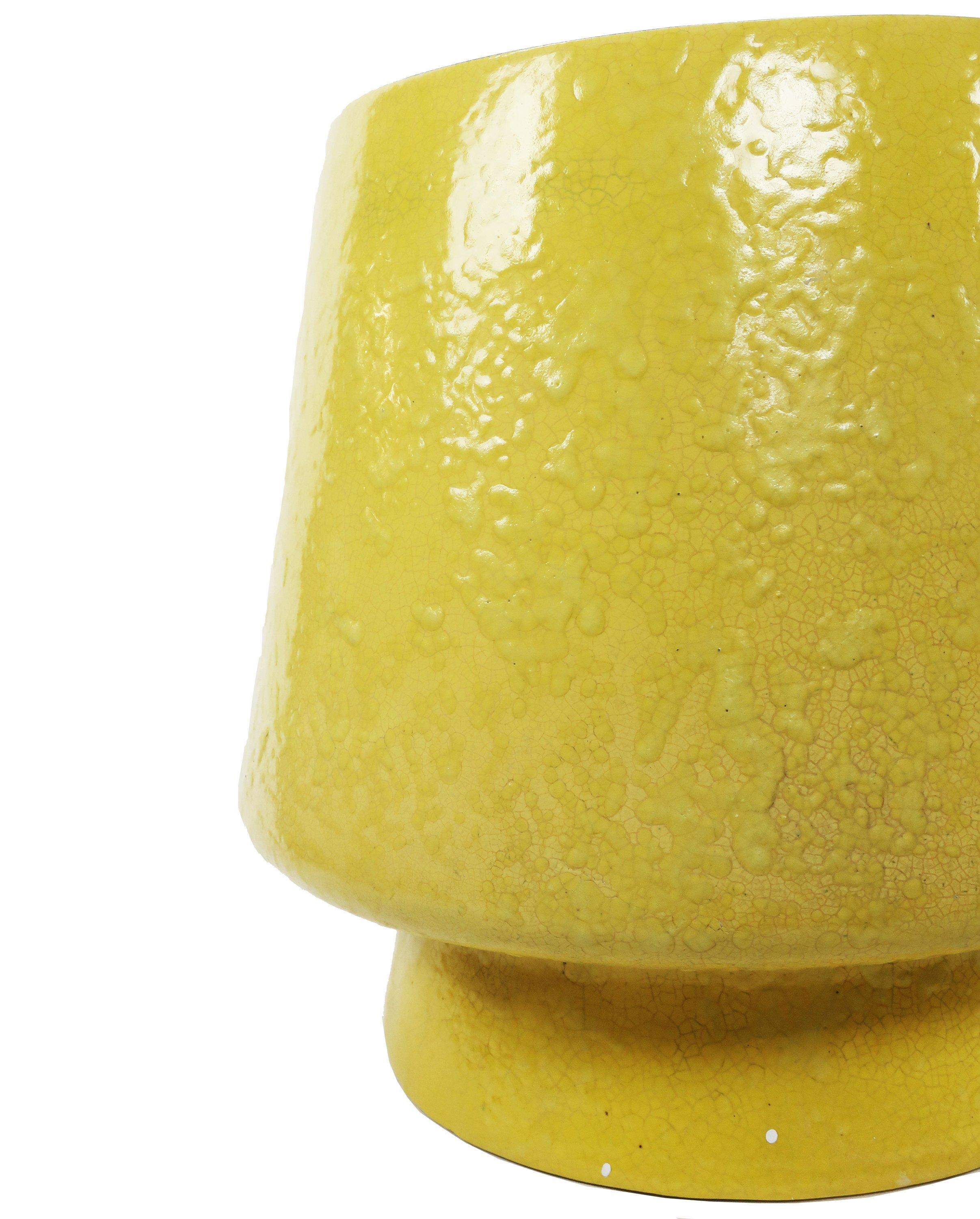 large yellow ceramic planters