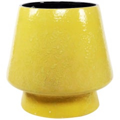 Extra Large Yellow Mid-Century Modern Ceramic Planter