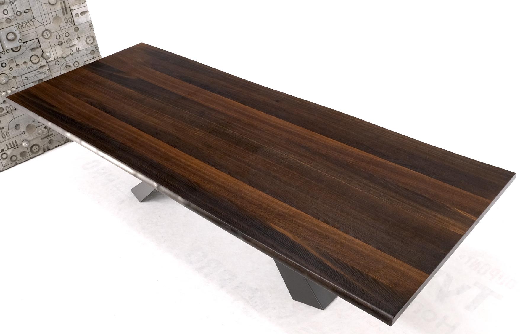 Extra Long Live Edge Solid Walnut Boards Steel Base Italian Dining Table 10