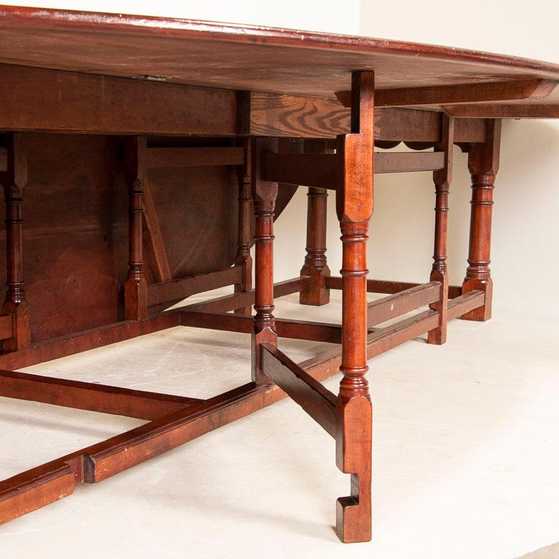 Extra Long Antique Gateleg Table English Drop Leaf Wake Table 1