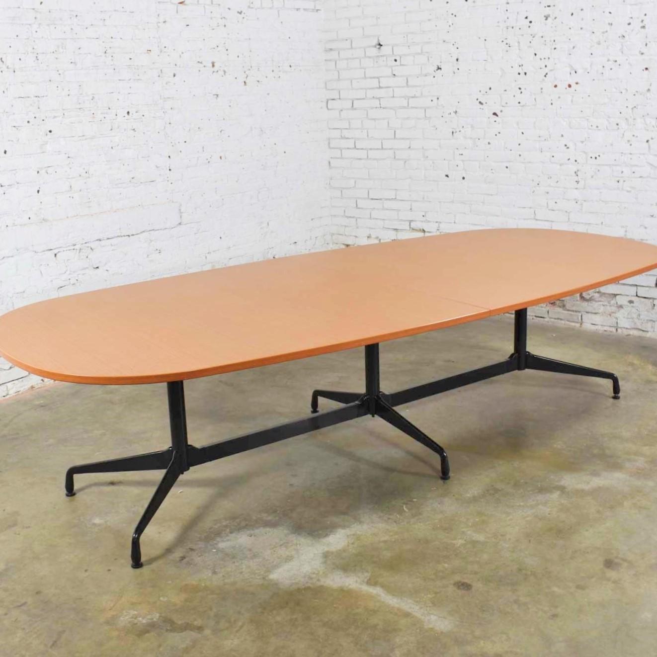 Mid-Century Modern Extra Long Segmented Base Elliptical Table by Eames for Herman Miller