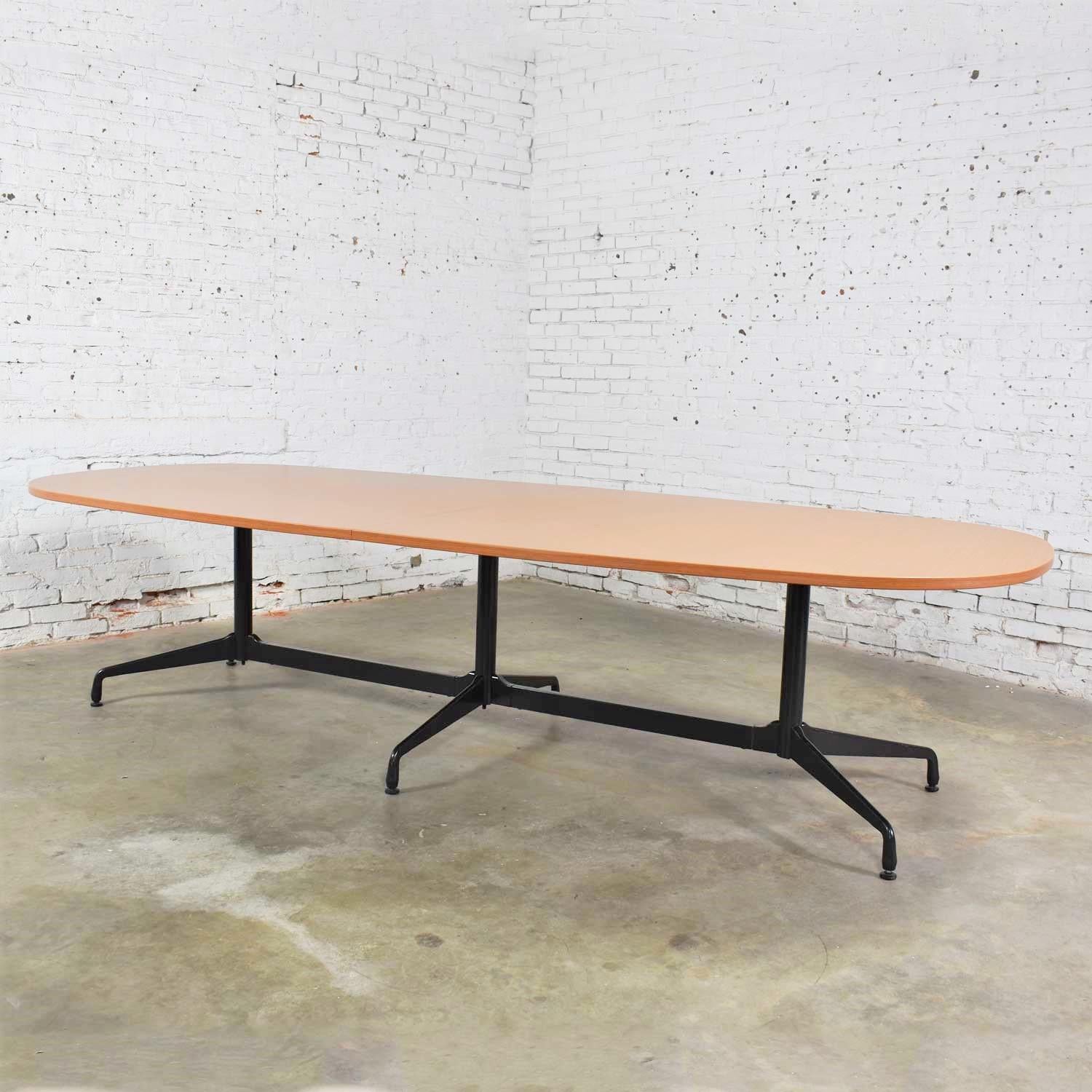 Steel Extra Long Segmented Base Elliptical Table by Eames for Herman Miller
