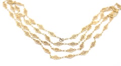 Extra Long 18K Yellow Gold Sautoir Chain, 2.3 oz, Napoleon III Period, circa 189