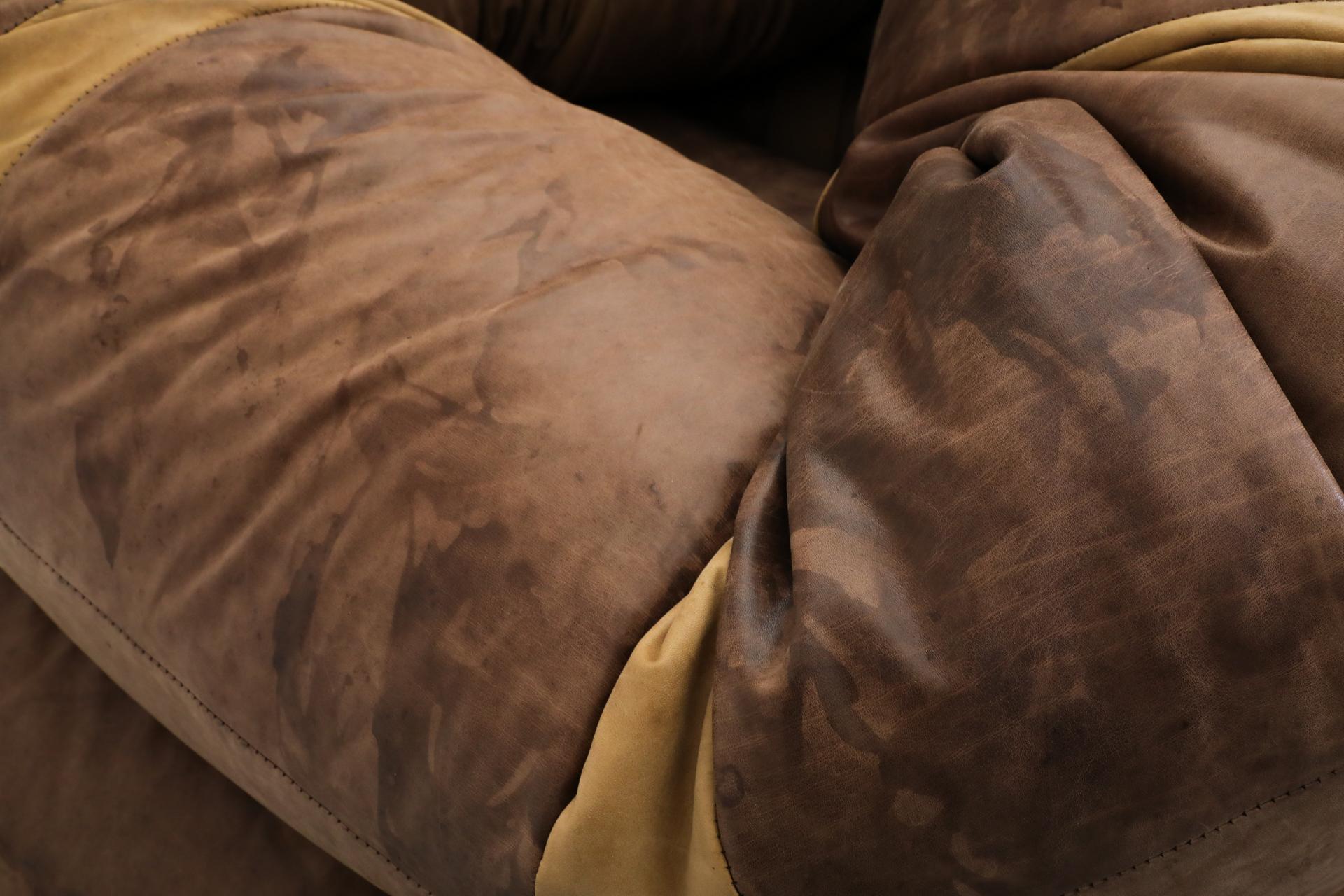 Extra Long, 36’ Hans Roebers Leather Snake Beanbag Sofa, 1970s 6
