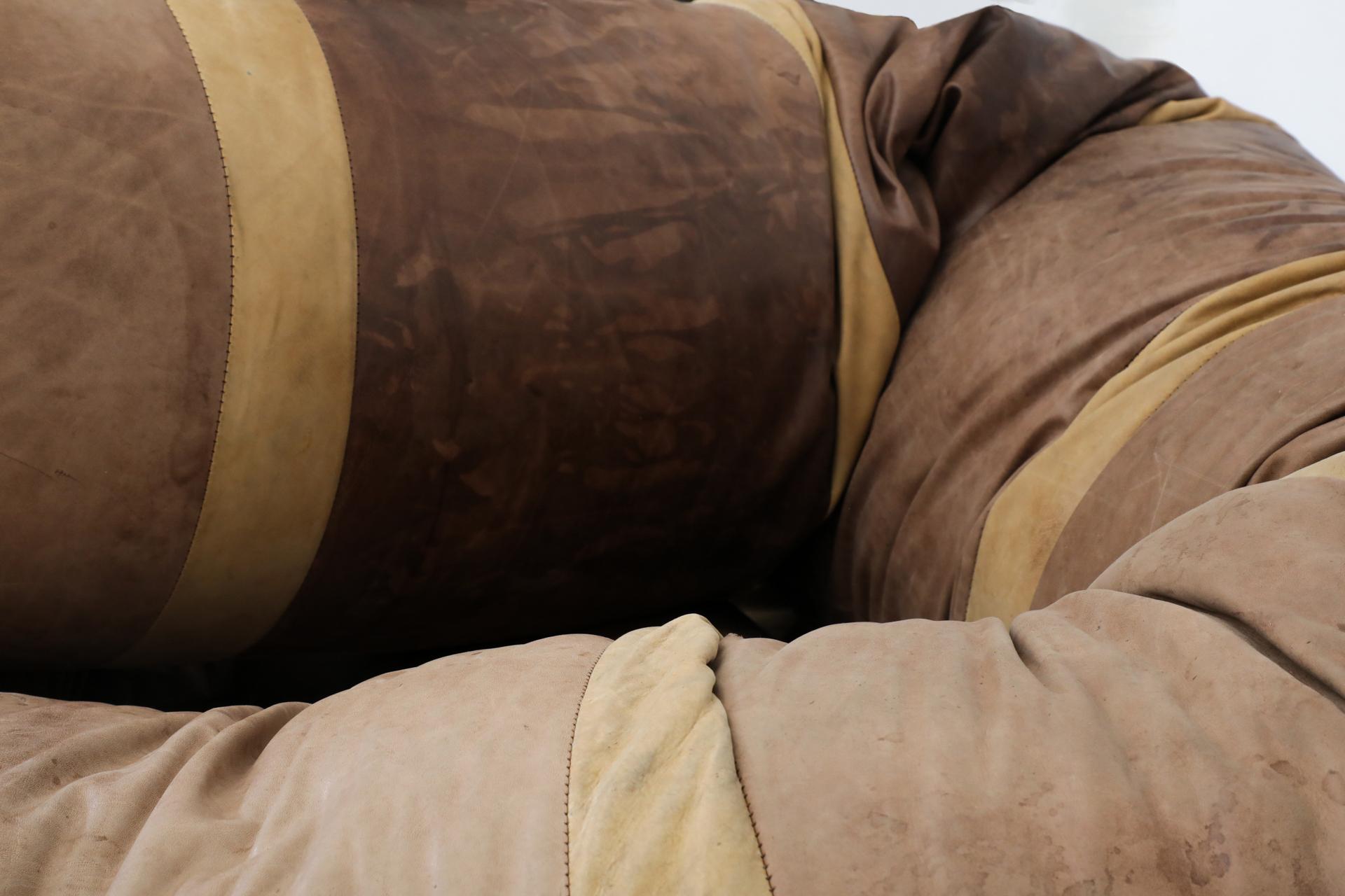 Extra Long, 36’ Hans Roebers Leather Snake Beanbag Sofa, 1970s 10