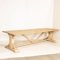 Extra Oak Dining Table with Architectural Base from France