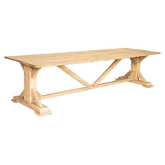 Extra Oak Dining Table with Architectural Base from France