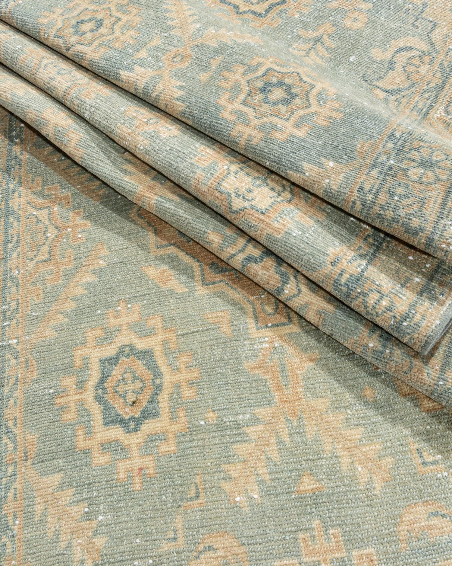 Tapis de couloir Bibikabad persan bleu sarcelle clair ancien extra long 2'7 x 22'8 Bon état - En vente à New York, NY