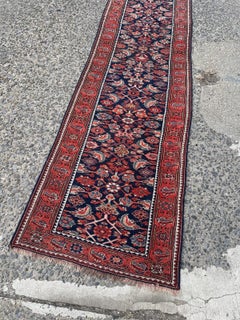 Extra-Long Antique Persian Kurdish Runner – Tribal Geometric Design - 1B975