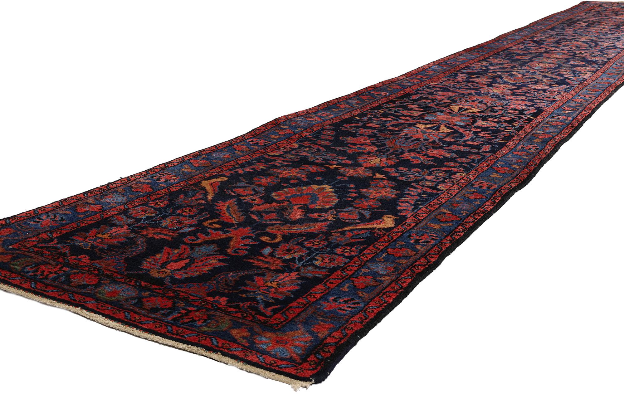 78728 Extra-Long Antique Persian Malayer Rug Runner, 02'08 x 20'00. Les tapis persans Malayer, originaires de Malayer, dans l'ouest de l'Iran, sont célèbres pour leur riche histoire, leurs motifs complexes et leur superbe savoir-faire, qui reflètent