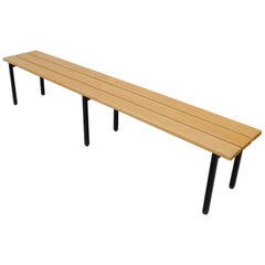 Extra Long Blonde Slat Bench