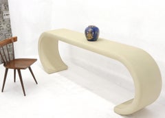 Extra Long C Shape Scroll Console Table Wrapped in Faux Snake Skin Fabric