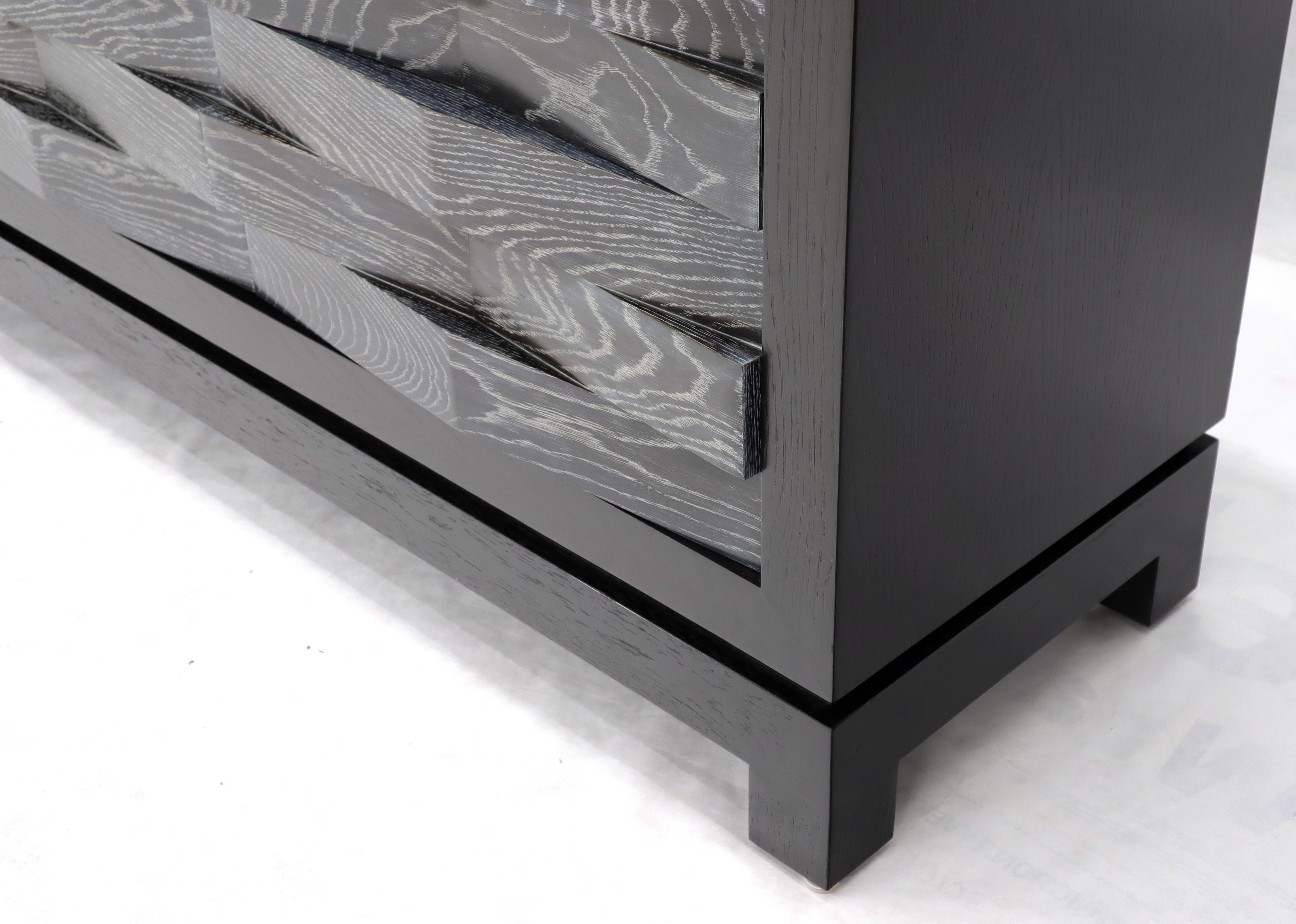 Extra Long Ceruised Limed Oak Basket Weave Front Drawers Dresser