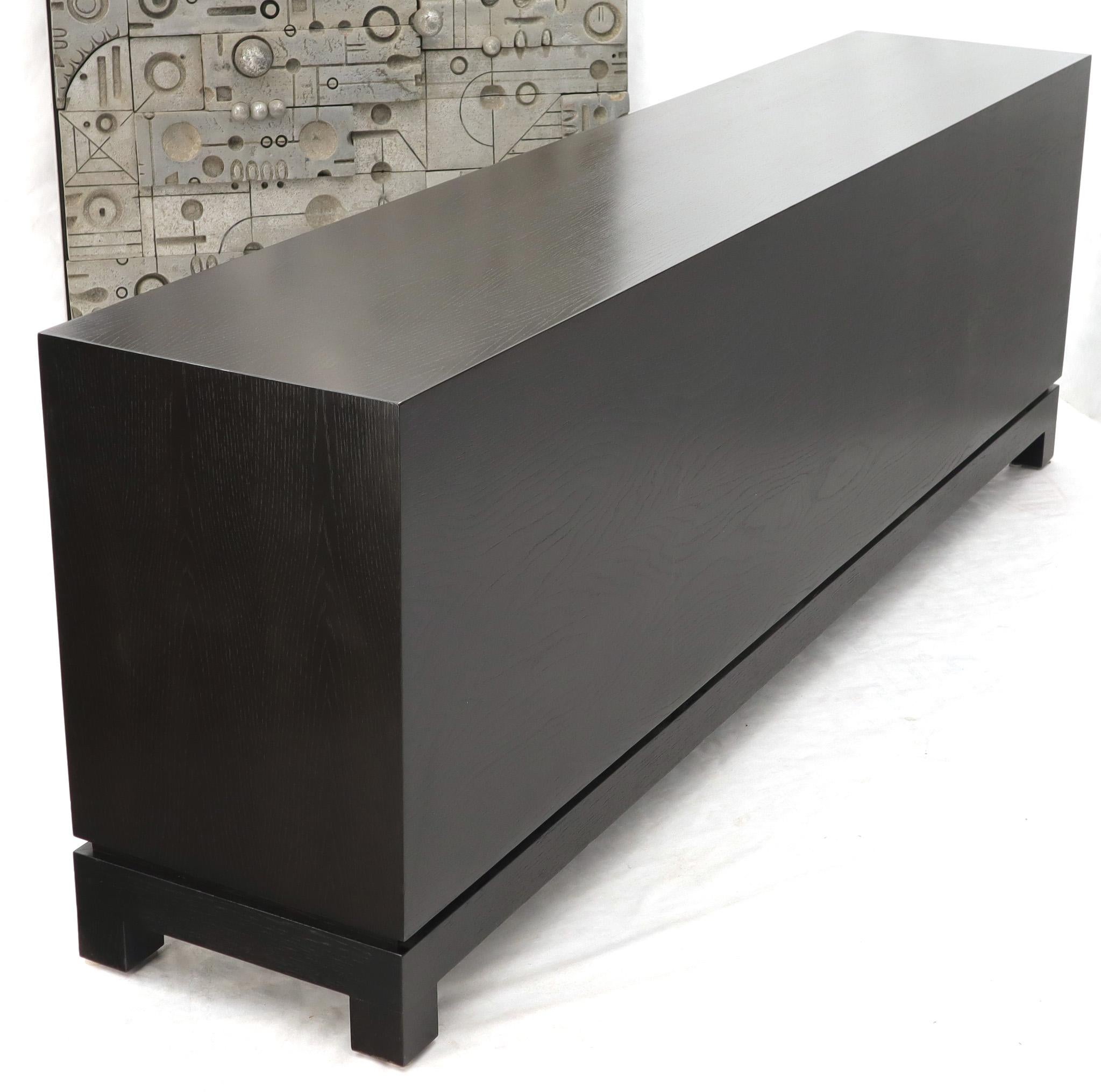 Extra Long Ceruised Limed Oak Basket Weave Front Drawers Dresser