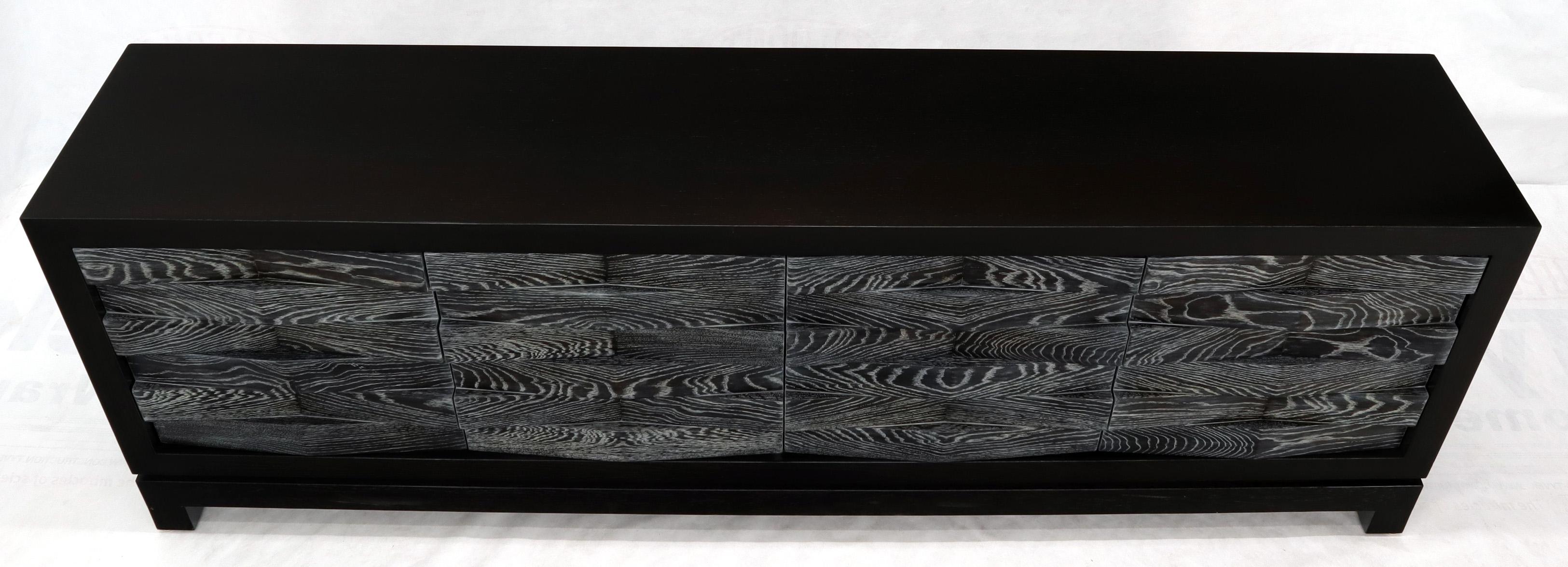 Extra Long Ceruised Limed Oak Basket Weave Front Drawers Dresser